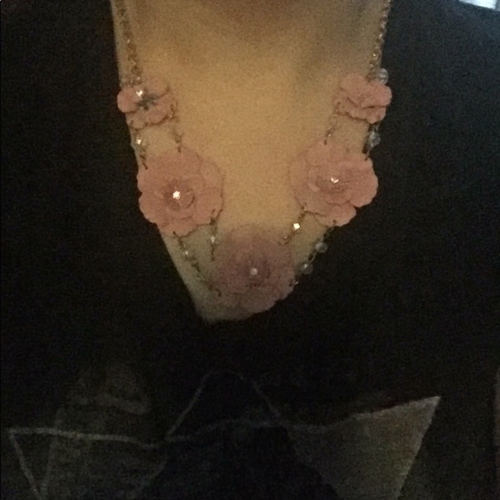Pink flower necklace